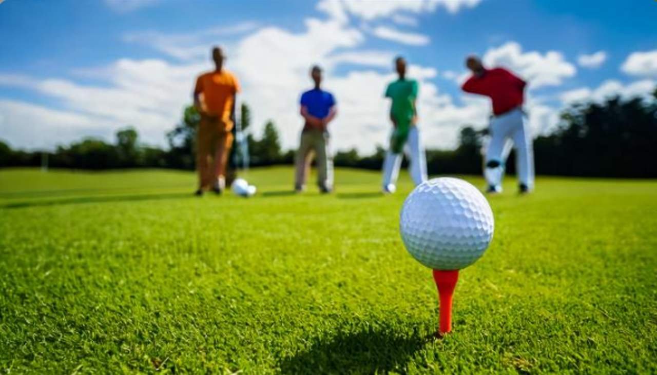 Group of golfers standing together on a lush green fairway, symbolizing unity and creative golf team names